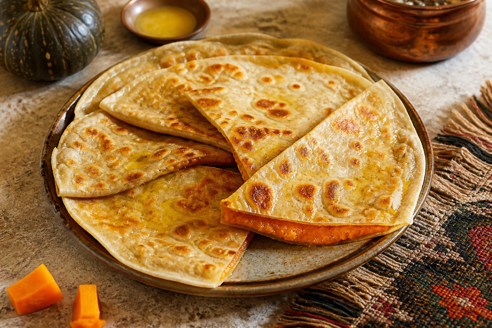 Khingalsh · balkabaklı ince ekmek